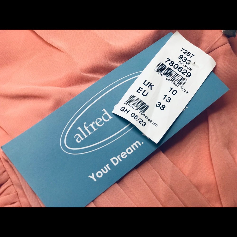 ALFRED ANGELO Salmon Chiffon Bridesmaid/Mob Dress - Picture 6 of 8